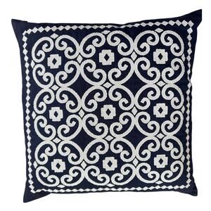 NWT Kate Spade Beaded Medallion Navy Throw Pillow 18” x 18”